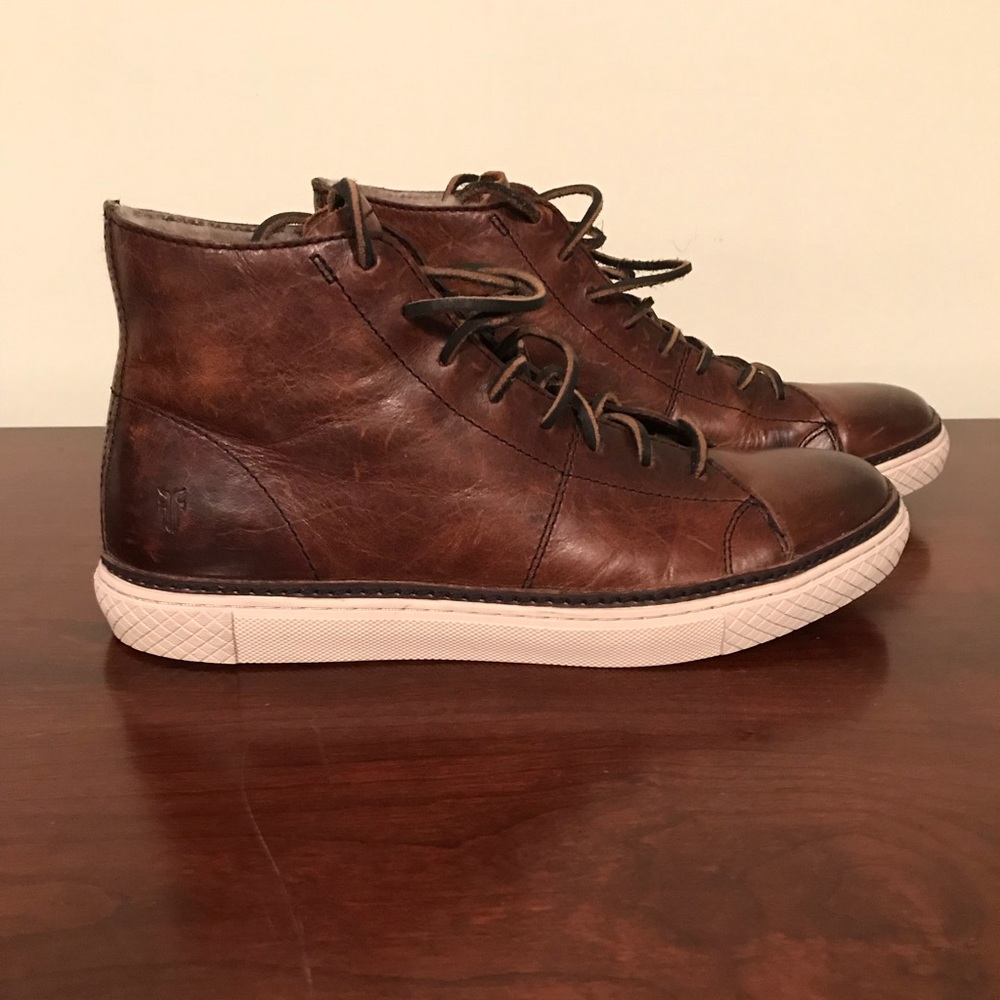 Fryes Gates High leather high top sneakers WORN 2X